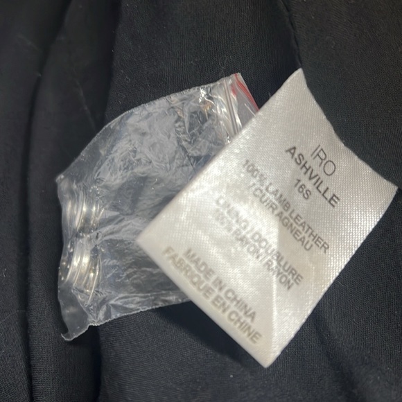 IRO ASHVILLE SZ 36 / US 4 LAMB LEATHER JACKET BLUE DENIM - Picture 15 of 16